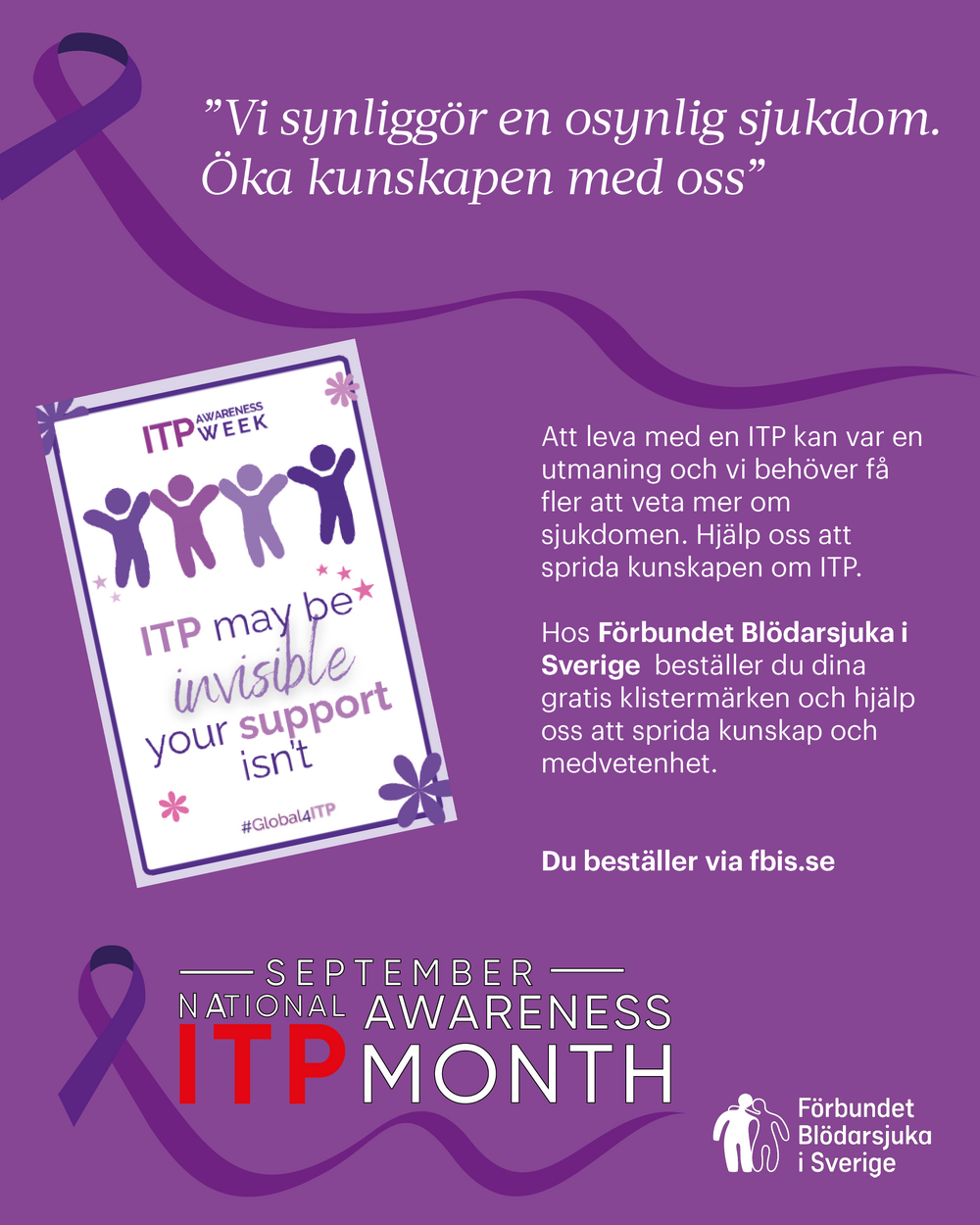 Beställ våra klistermärkes kit om ITP